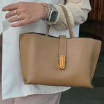 Structured Tote Handbag – Elegant Everyday Shoulder Bag for Work & Outings - in Beige | Arvea Bags