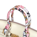 Structured White Leather Purse – Genuine Leather Tote with Gold Lock & Removable Strap - in White | Arvea Bags