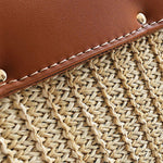 Structured Woven Handbag with Faux Leather Flap – Top Handle & Rope Strap - in Tan Brown | Arvea Bags