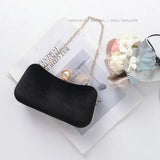 Sylmara | Velvet & Pearl Embellished Evening Clutch – Timeless Elegance - in Black | Arvea Bags