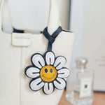 Sylvara | Smiley Daisy Leather Bag Charm – Cheerful, Stylish & Fun - in Light Beige | Arvea Bags