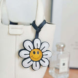 Sylvara | Smiley Daisy Leather Bag Charm – Cheerful, Stylish & Fun - in Light Beige | Arvea Bags