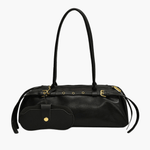 Sylvaris | Black Leather Shoulder Bag – Sleek & Sophisticated - in Black | Arvea Bags
