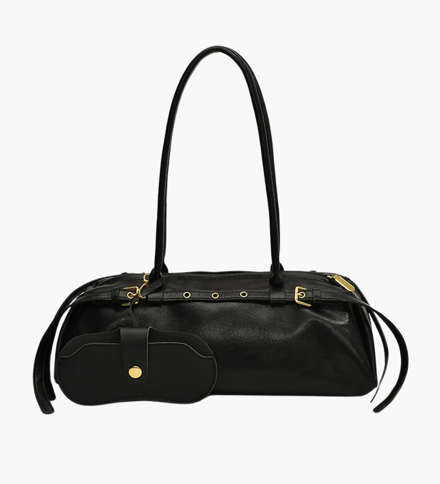 Sylvaris | Black Leather Shoulder Bag – Sleek & Sophisticated - in Black | Arvea Bags