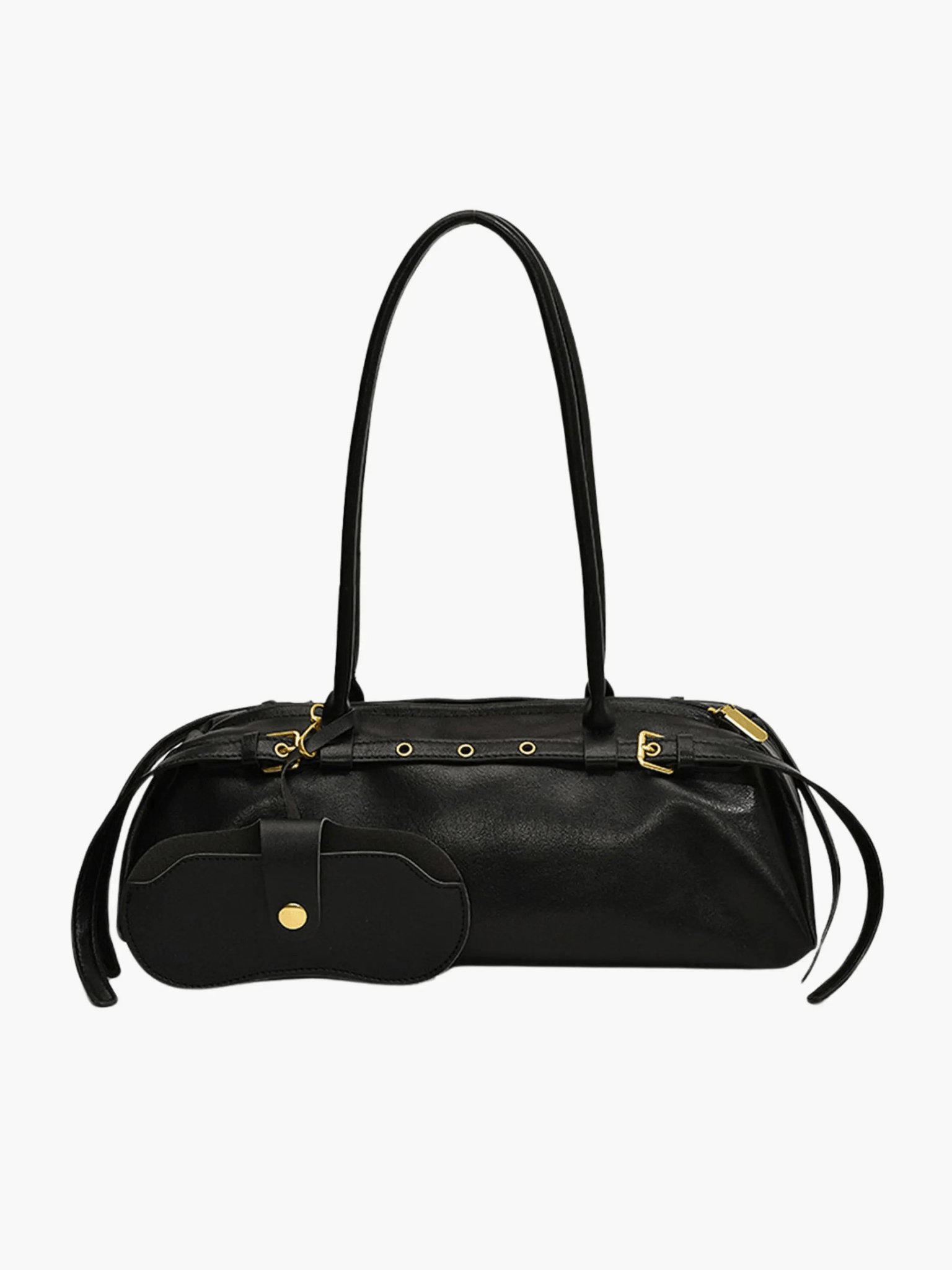 Sylvaris | Black Leather Shoulder Bag – Sleek & Sophisticated - in Black | Arvea Bags