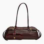 Sylvaris | Black Leather Shoulder Bag – Sleek & Sophisticated - in Wine Red | Arvea Bags