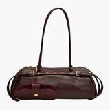 Sylvaris | Black Leather Shoulder Bag – Sleek & Sophisticated - in Wine Red | Arvea Bags