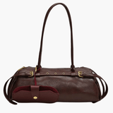Sylvaris | Black Leather Shoulder Bag – Sleek & Sophisticated - in Wine Red | Arvea Bags