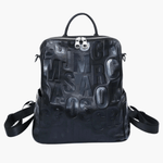 Sylvaya | Embossed Black Leather Backpack – Bold & Urban - in Black | Arvea Bags