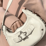 Sylvienne | Luxe White Star - Embellished Shoulder Bag – Playful & Chic - in Light Beige | Arvea Bags