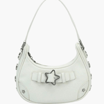 Sylvienne | Luxe White Star - Embellished Shoulder Bag – Playful & Chic - in Light Beige | Arvea Bags