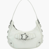 Sylvienne | Luxe White Star - Embellished Shoulder Bag – Playful & Chic - in Light Beige | Arvea Bags