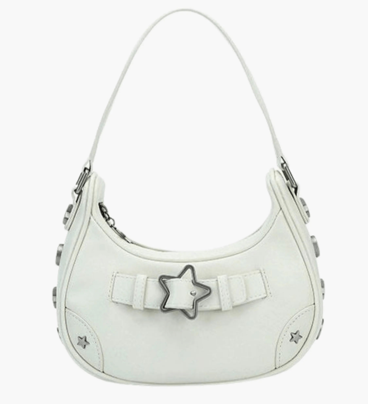 Sylvienne | Luxe White Star - Embellished Shoulder Bag – Playful & Chic - in Light Beige | Arvea Bags