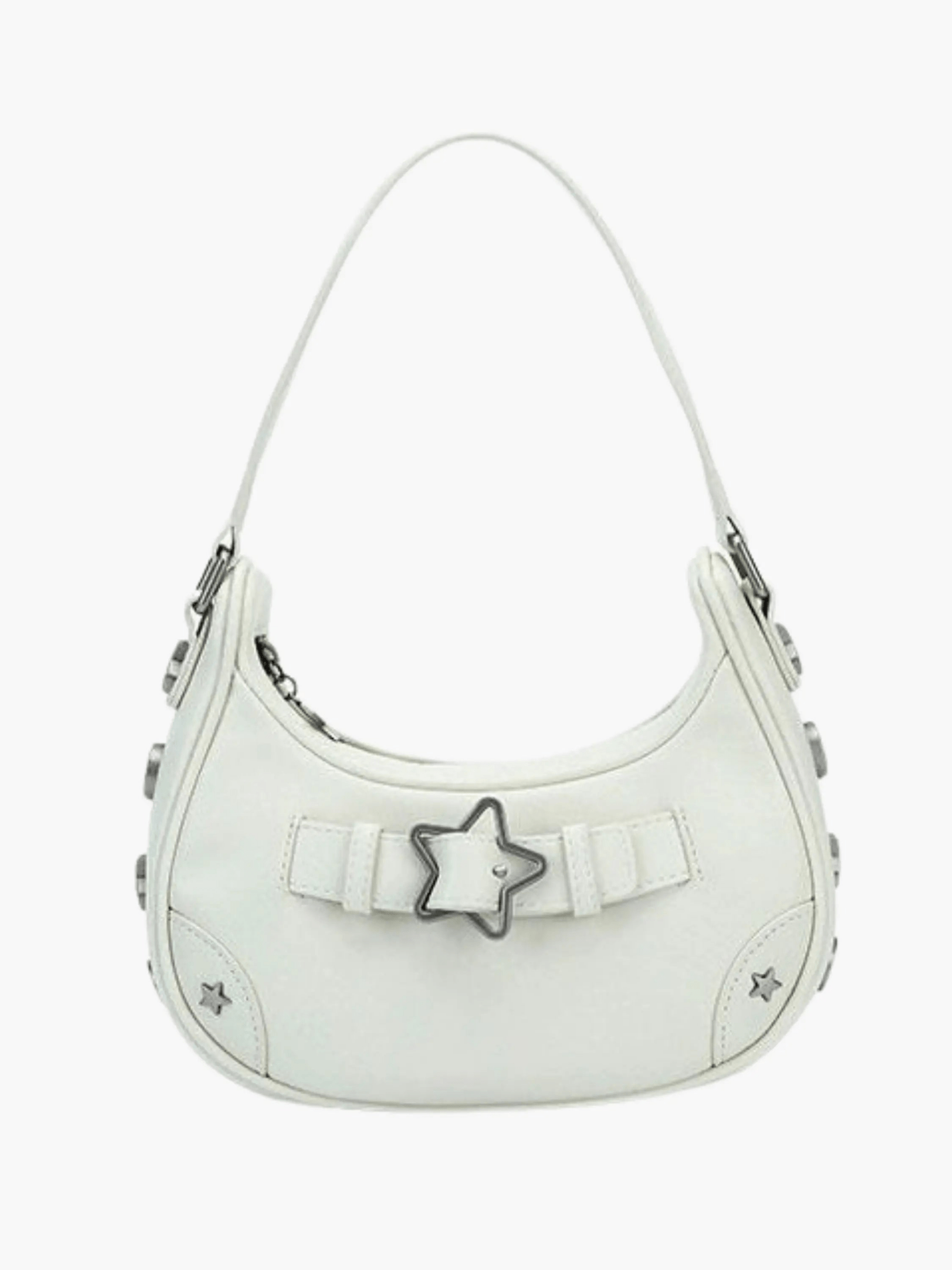 Sylvienne | Luxe White Star - Embellished Shoulder Bag – Playful & Chic - in Light Beige | Arvea Bags