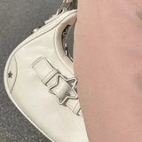 Sylvienne | Luxe White Star - Embellished Shoulder Bag – Playful & Chic - in Light Beige | Arvea Bags