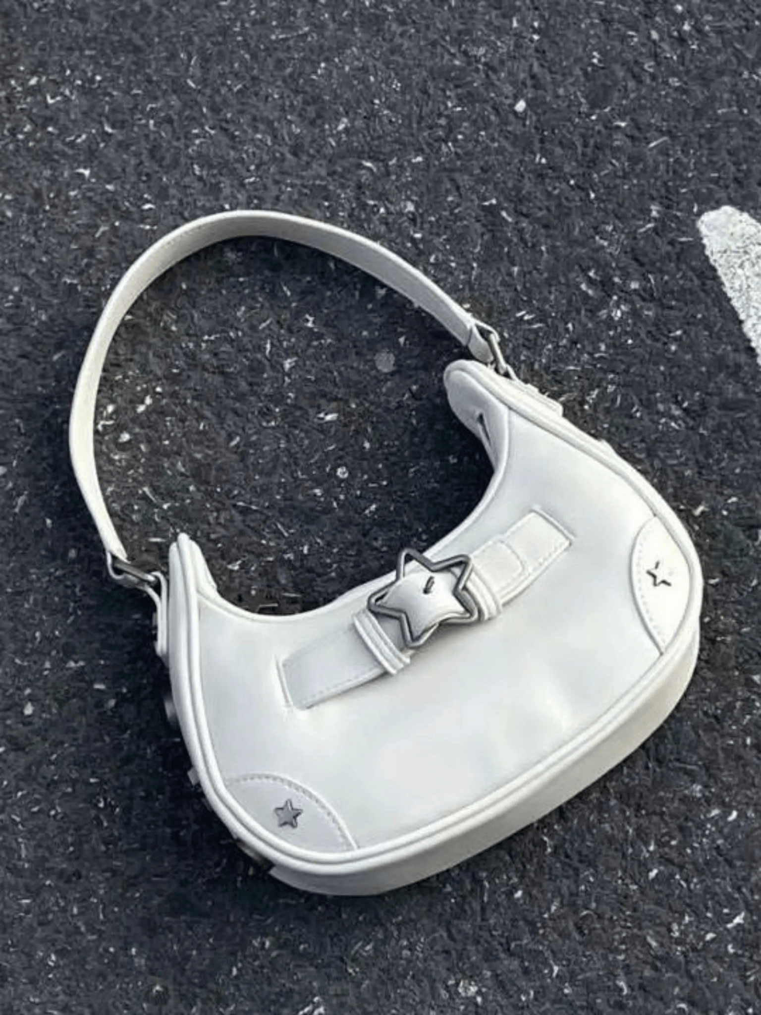 Sylvienne | Luxe White Star - Embellished Shoulder Bag – Playful & Chic - in Light Beige | Arvea Bags