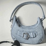 Sylvienne | Luxe White Star - Embellished Shoulder Bag – Playful & Chic - in Teal | Arvea Bags