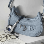 Sylvienne | Luxe White Star - Embellished Shoulder Bag – Playful & Chic - in Teal | Arvea Bags