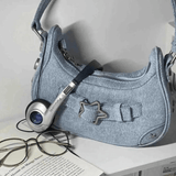 Sylvienne | Luxe White Star - Embellished Shoulder Bag – Playful & Chic - in Teal | Arvea Bags