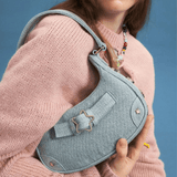 Sylvienne | Luxe White Star - Embellished Shoulder Bag – Playful & Chic - in Teal | Arvea Bags