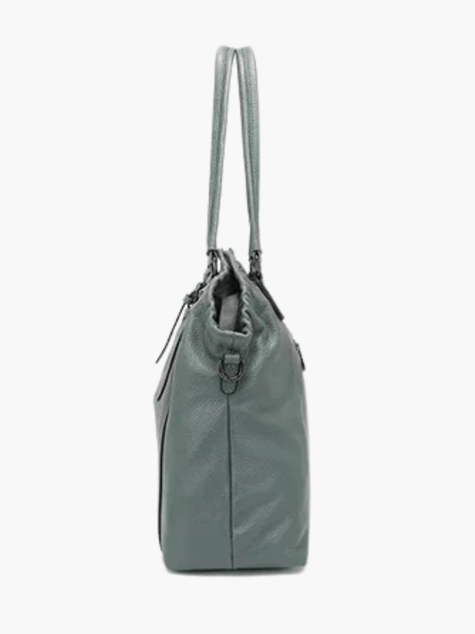 Talyssia | Luxe Slate Blue Leather Tote Bag – Chic & Functional - in Black | Arvea Bags
