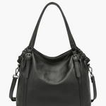 Talyssia | Luxe Slate Blue Leather Tote Bag – Chic & Functional - in Black | Arvea Bags