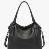 Talyssia | Luxe Slate Blue Leather Tote Bag – Chic & Functional - in Black | Arvea Bags