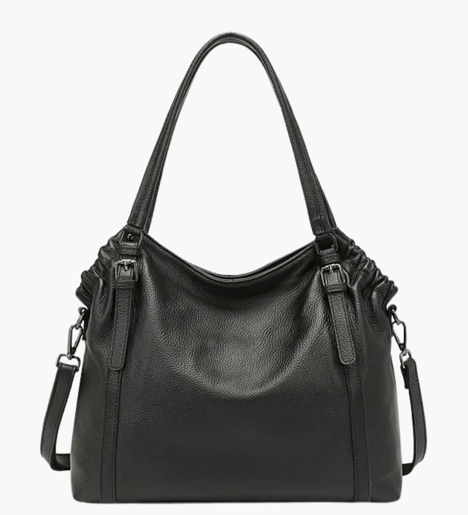 Talyssia | Luxe Slate Blue Leather Tote Bag – Chic & Functional - in Black | Arvea Bags