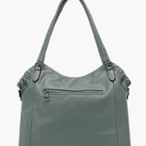 Talyssia | Luxe Slate Blue Leather Tote Bag – Chic & Functional - in Black | Arvea Bags