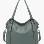 Talyssia | Luxe Slate Blue Leather Tote Bag – Chic & Functional - in Green | Arvea Bags