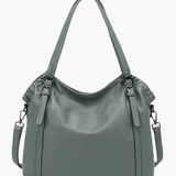 Talyssia | Luxe Slate Blue Leather Tote Bag – Chic & Functional - in Green | Arvea Bags