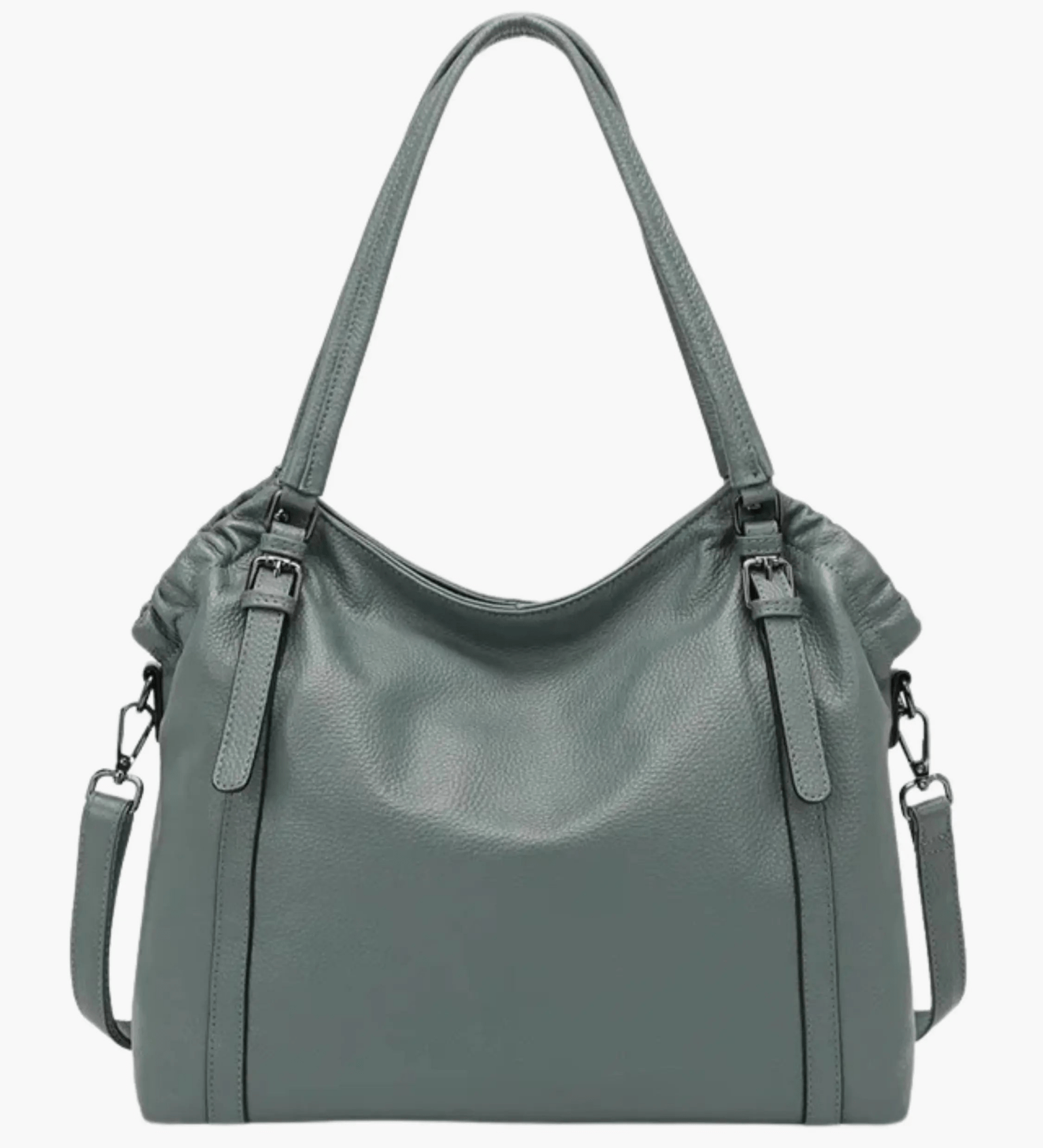 Talyssia | Luxe Slate Blue Leather Tote Bag – Chic & Functional - in Green | Arvea Bags