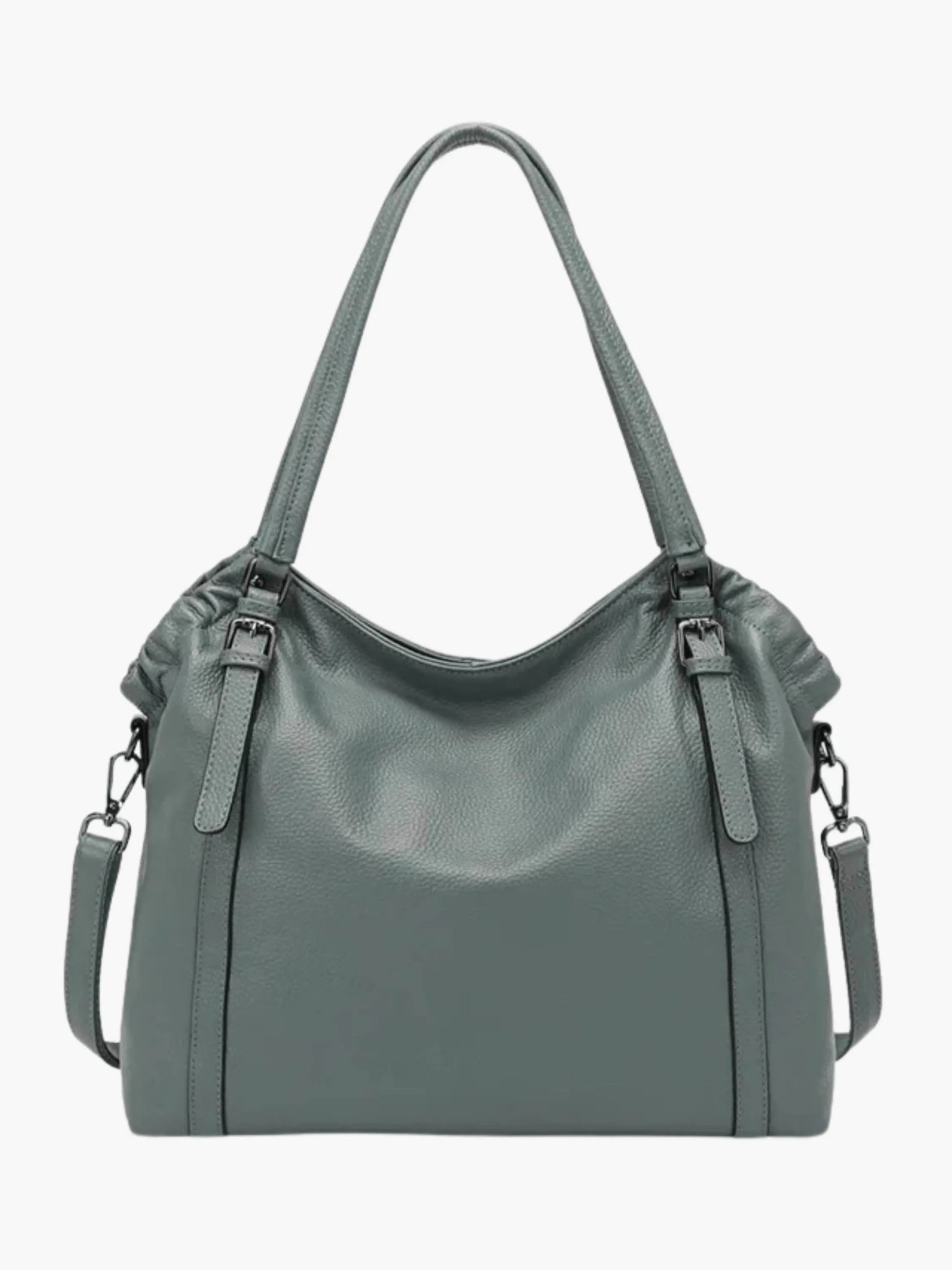 Talyssia | Luxe Slate Blue Leather Tote Bag – Chic & Functional - in Green | Arvea Bags