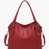 Talyssia | Luxe Slate Blue Leather Tote Bag – Chic & Functional - in Red | Arvea Bags