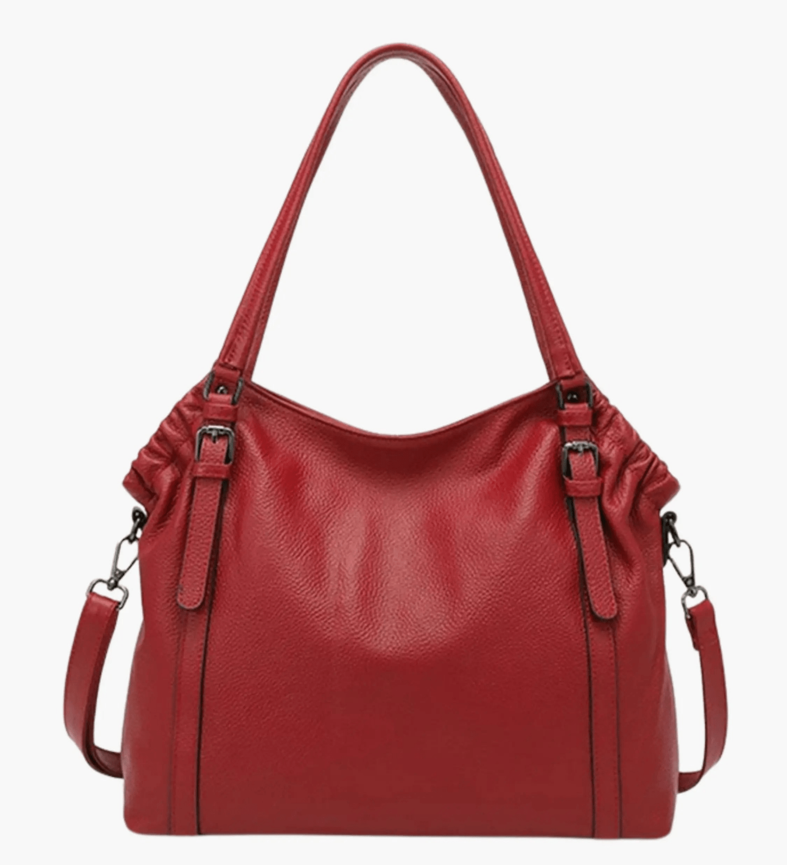 Talyssia | Luxe Slate Blue Leather Tote Bag – Chic & Functional - in Red | Arvea Bags