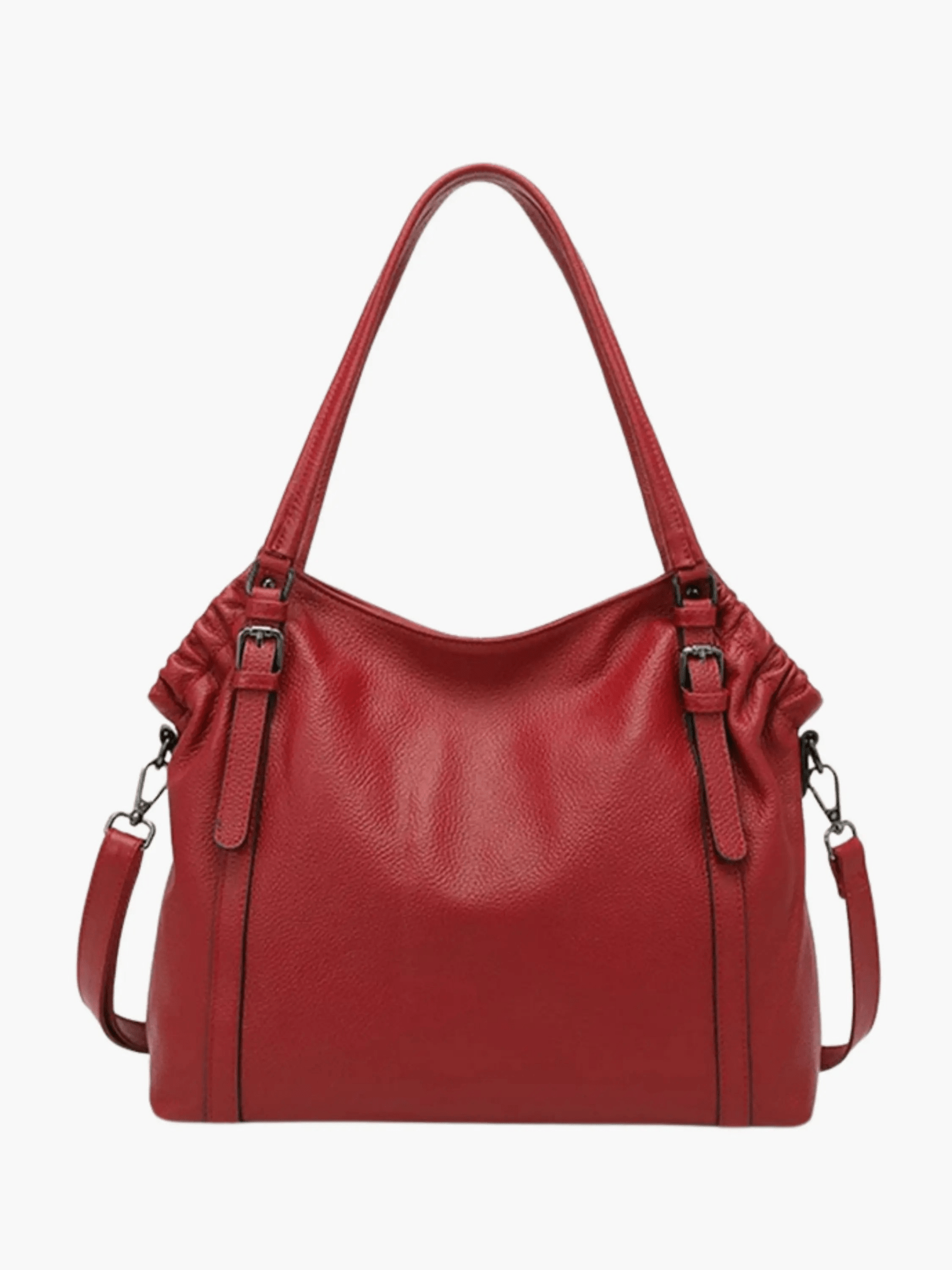 Talyssia | Luxe Slate Blue Leather Tote Bag – Chic & Functional - in Red | Arvea Bags