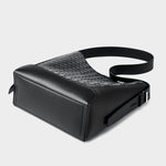 Tauriel | Black Woven Leather Crossbody Bag – Sleek & Timeless Design - in Black | Arvea Bags