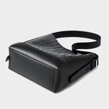 Tauriel | Black Woven Leather Crossbody Bag – Sleek & Timeless Design - in Black | Arvea Bags