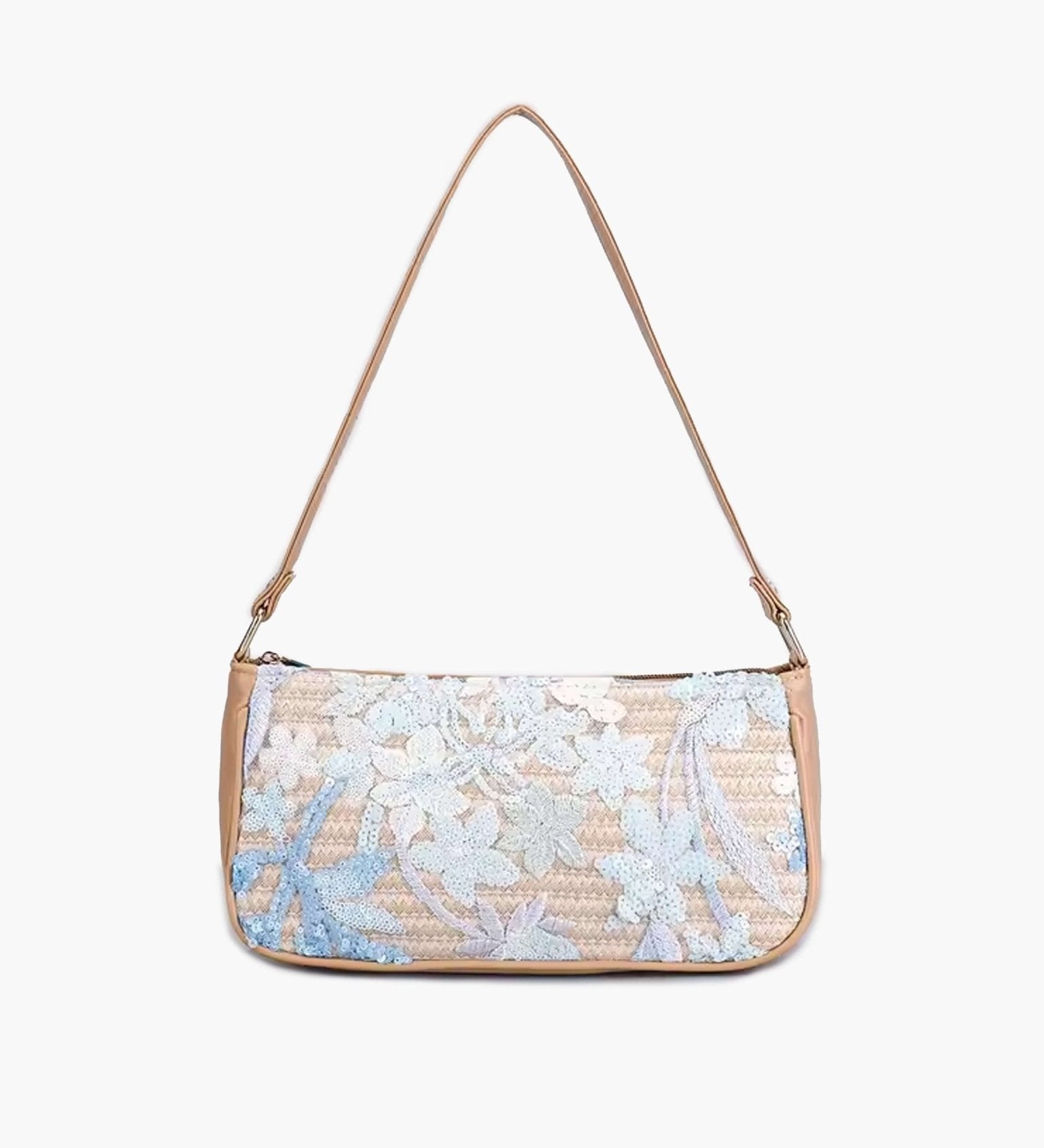 Taylor Sequin Bag – Sparkling Evening Handbag with Sleek Handle - in Blue | Arvea Bags