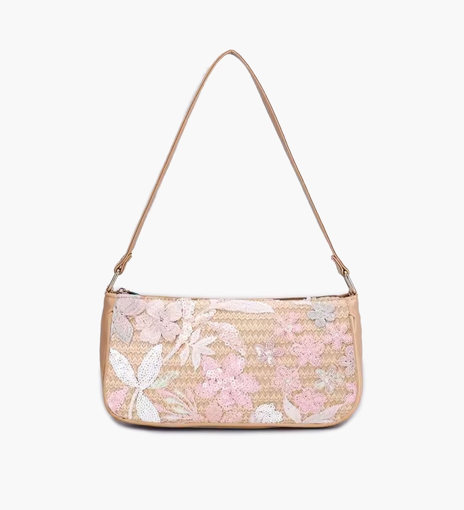 Taylor Sequin Bag – Sparkling Evening Handbag with Sleek Handle - in Pink | Arvea Bags