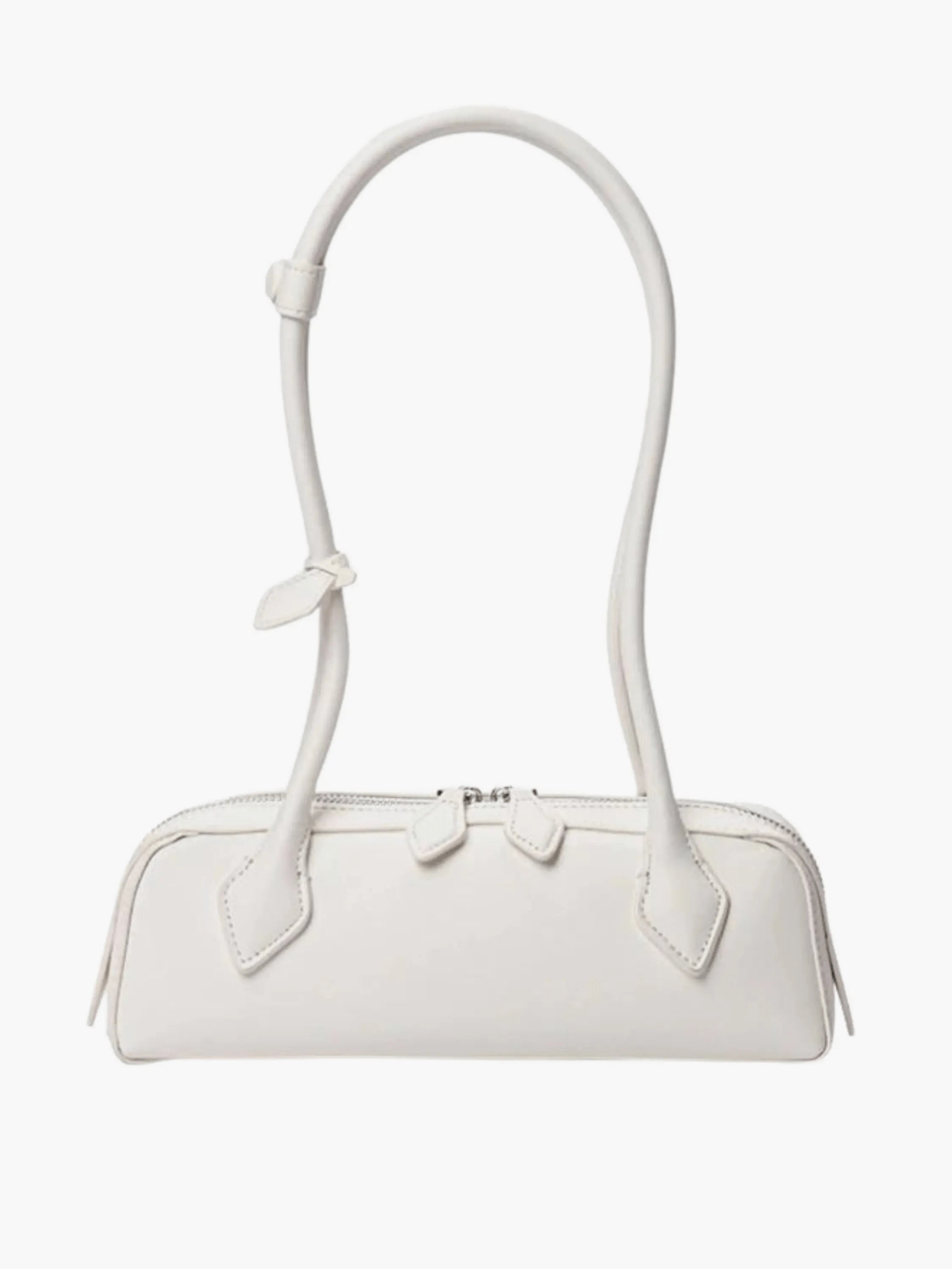 Tessaria | White Leather Shoulder Bag – Elegant & Minimalist - in Cream | Arvea Bags