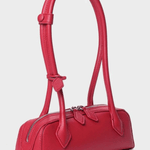 Tessaria | White Leather Shoulder Bag – Elegant & Minimalist - in Red | Arvea Bags