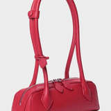 Tessaria | White Leather Shoulder Bag – Elegant & Minimalist - in Red | Arvea Bags