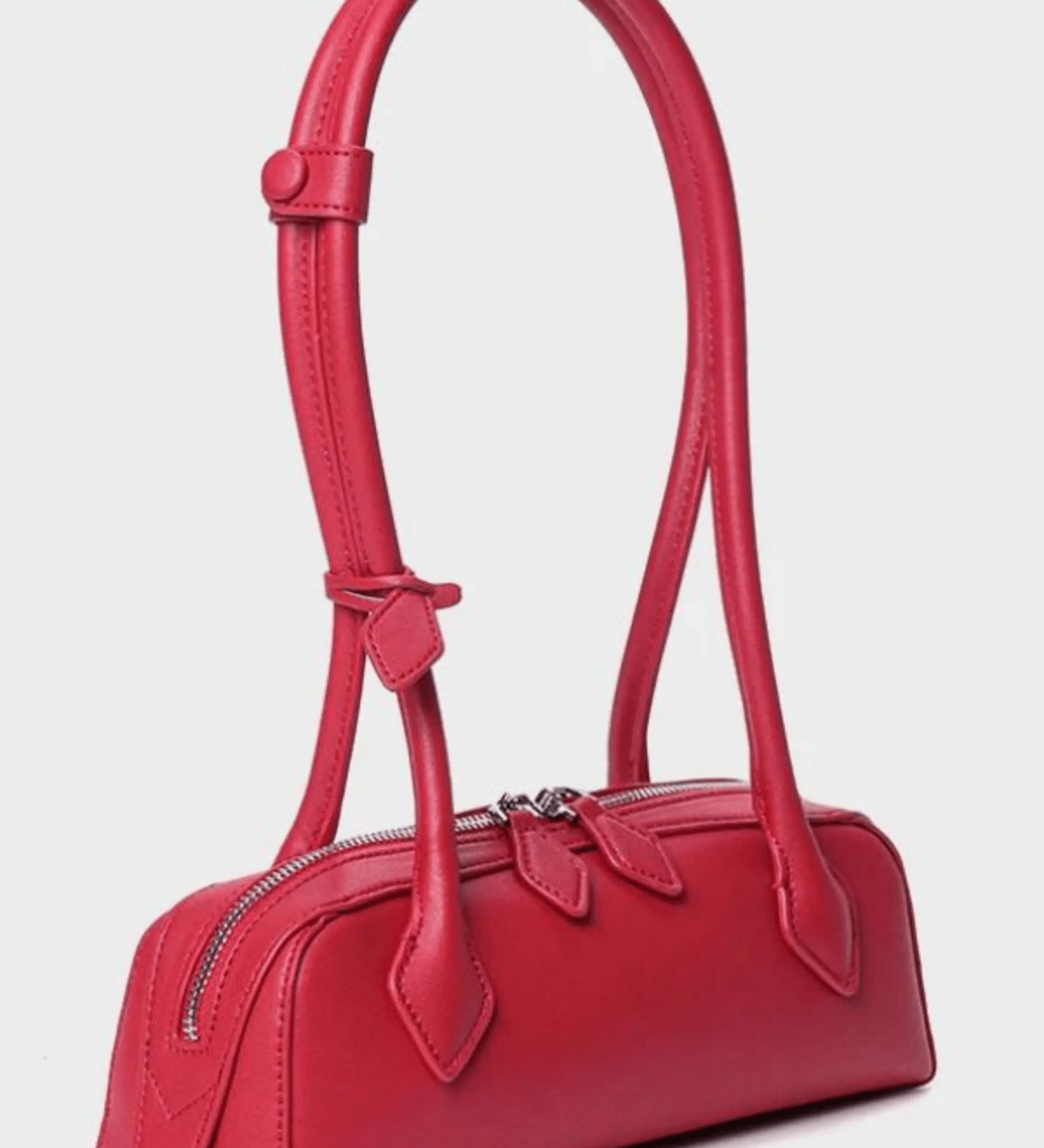 Tessaria | White Leather Shoulder Bag – Elegant & Minimalist - in Red | Arvea Bags