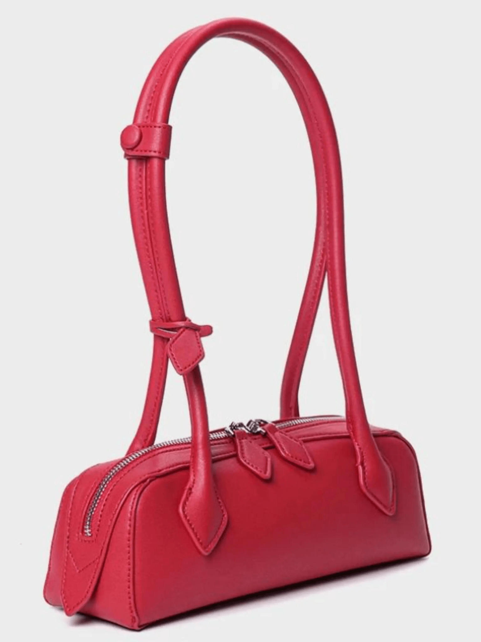 Tessaria | White Leather Shoulder Bag – Elegant & Minimalist - in Red | Arvea Bags