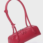 Tessaria | White Leather Shoulder Bag – Elegant & Minimalist - in Red | Arvea Bags
