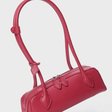 Tessaria | White Leather Shoulder Bag – Elegant & Minimalist - in Red | Arvea Bags
