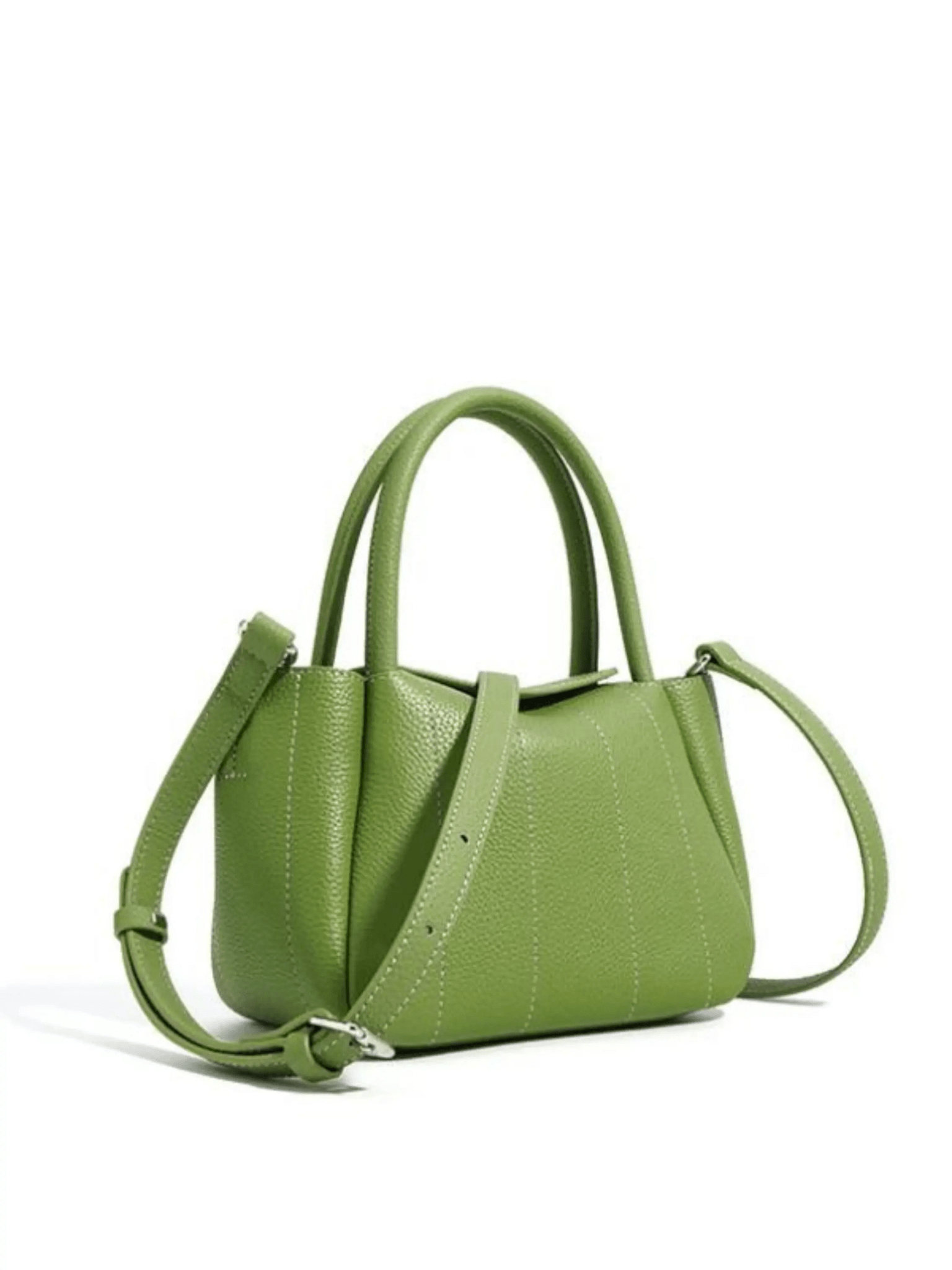 Tessoria | Green Pebbled Leather Tote – Bold & Elegant - in Green | Arvea Bags
