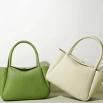 Tessoria | Green Pebbled Leather Tote – Bold & Elegant - in Green | Arvea Bags