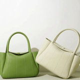 Tessoria | Green Pebbled Leather Tote – Bold & Elegant - in Green | Arvea Bags